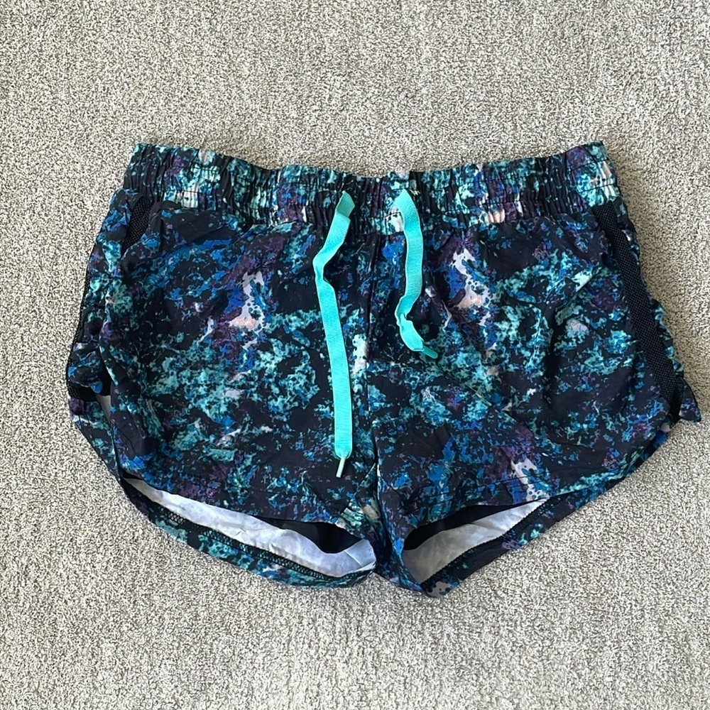 EC Fabletics Drawstring Athletic Shorts - Blue / Black - Size Medium